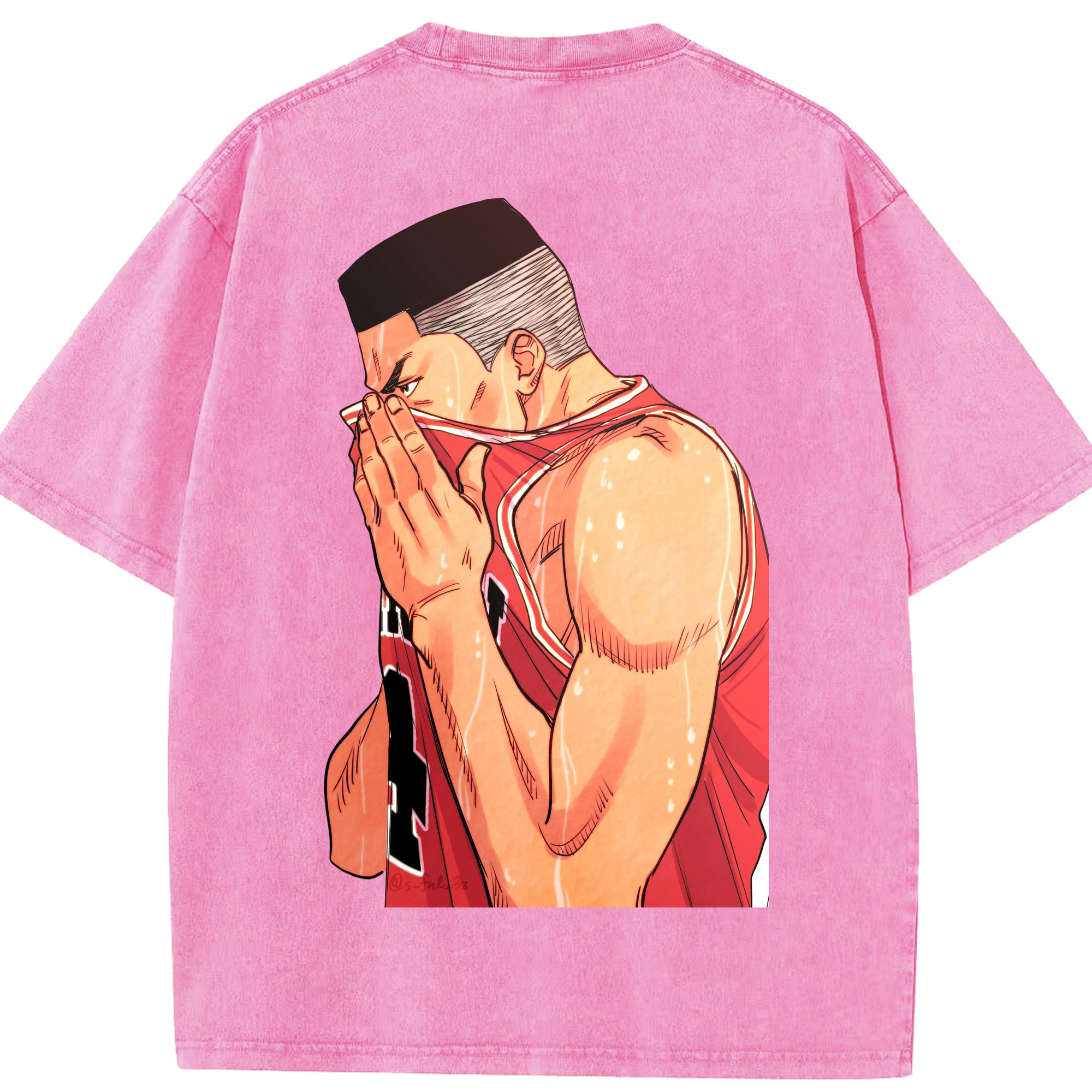 SLAM DUNK／スラムダンク 綿100% ヴィンテージ風 半袖Tシャツ（背面プリント）